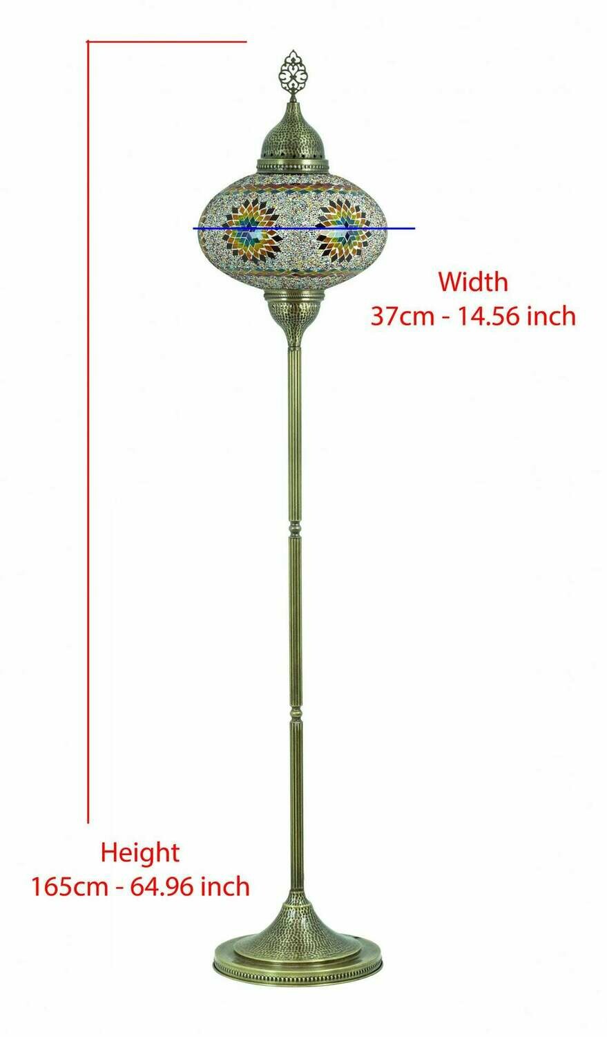 Handmade Turkish Mosaic Stained Glass Floor Lamp | Standing Floor Lamp With Options { STYLE III }