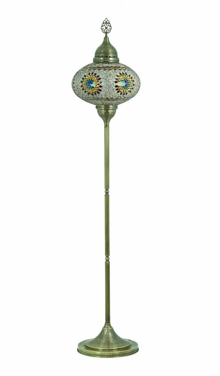 Handmade Turkish Mosaic Stained Glass Floor Lamp | Standing Floor Lamp With Options { STYLE III }
