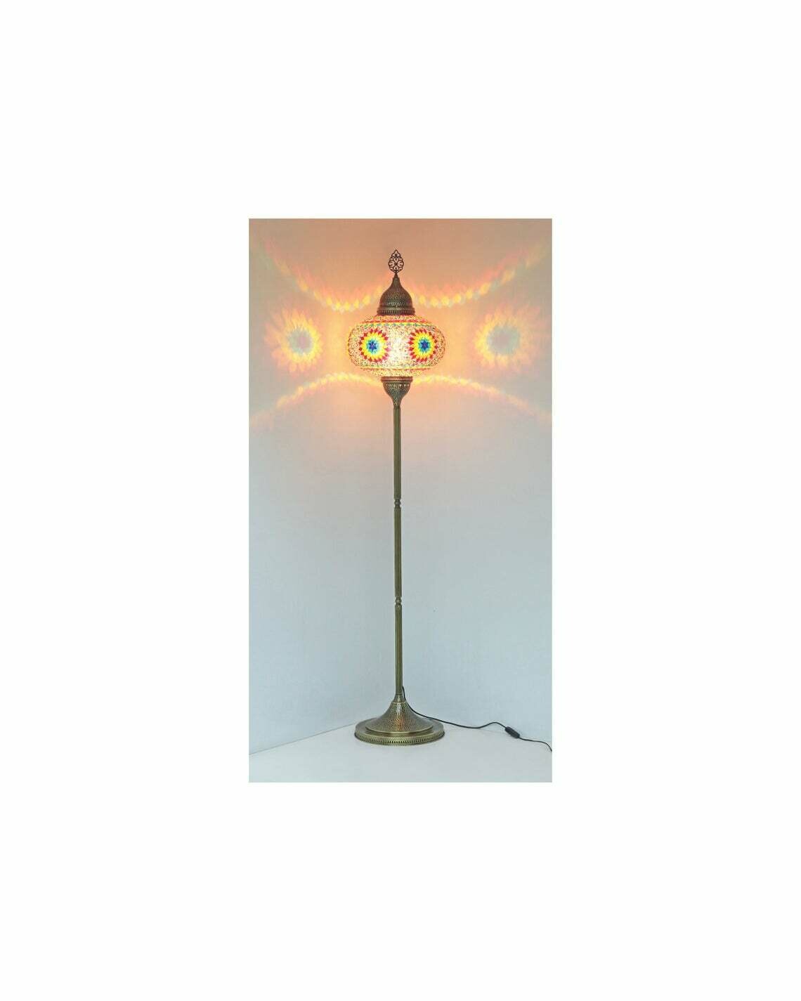 Handmade Turkish Mosaic Stained Glass Floor Lamp | Standing Floor Lamp With Options { STYLE III }
