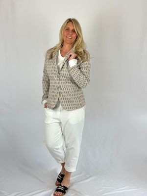 Blazer mit Muster, beige-grau Blazer mit Muster, beige-grau