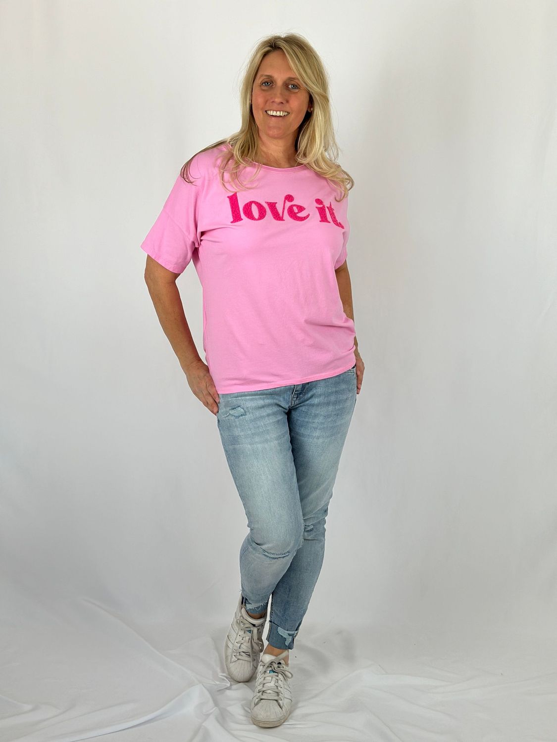 T-Shirt "Love it", rosa