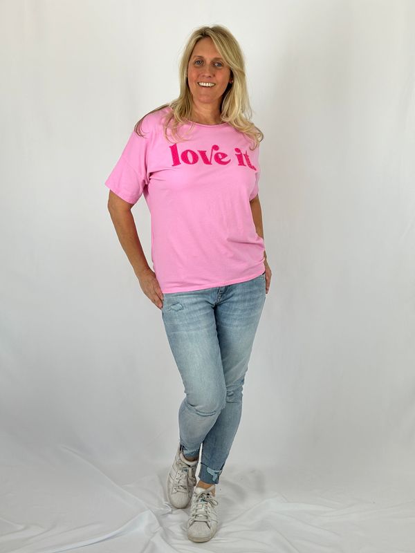 T-Shirt "Love it", rosa