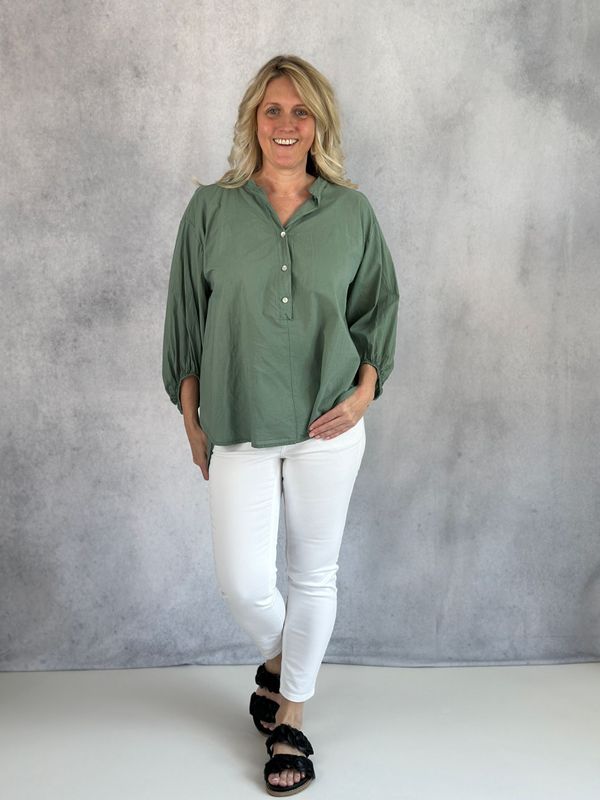 Tunika Bluse in uni, khaki