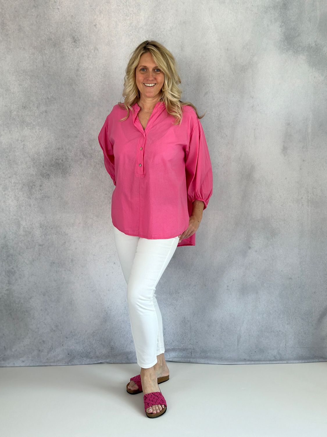 Tunika Bluse in uni, pink