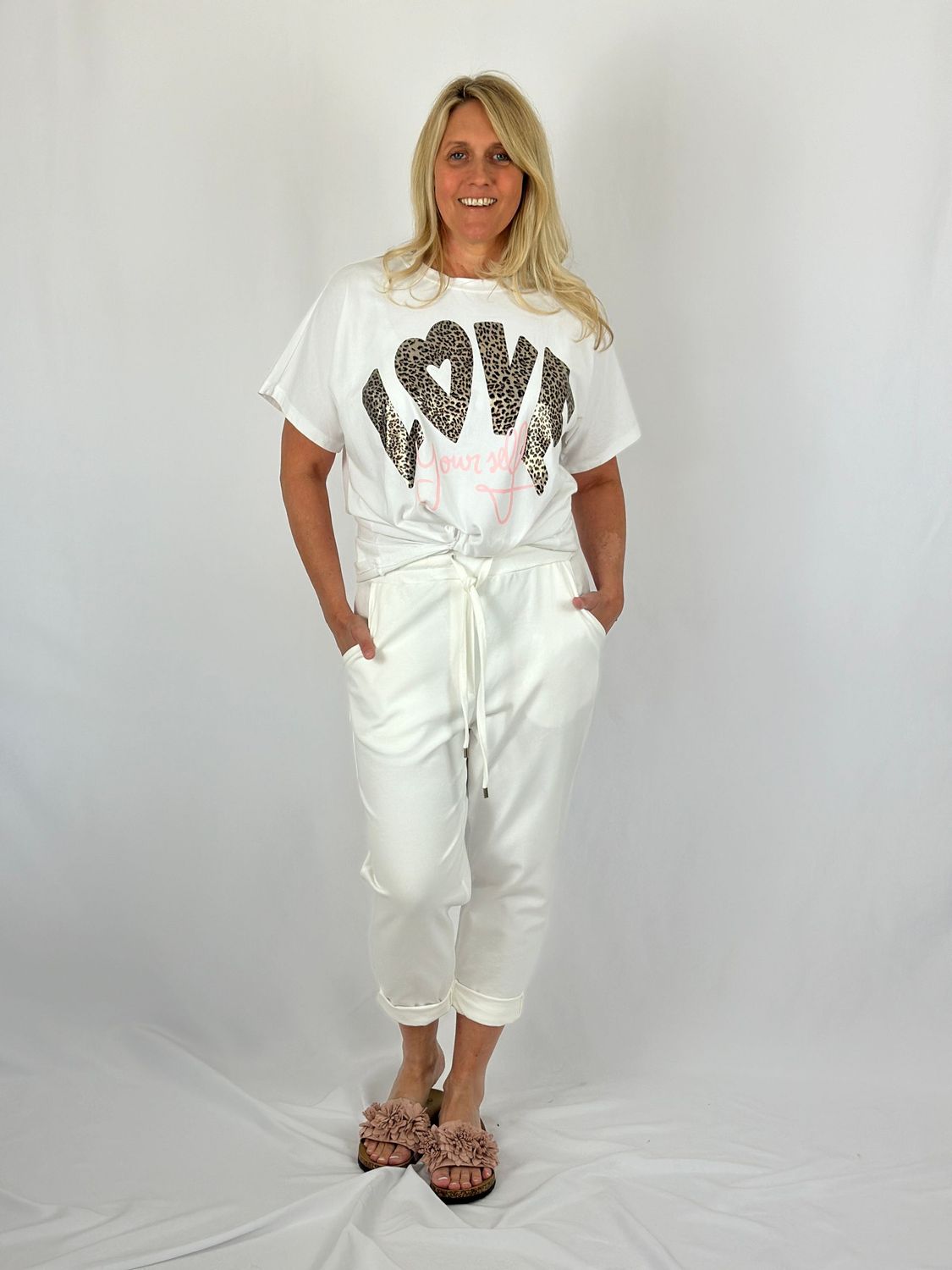Jogpants in wollweiß