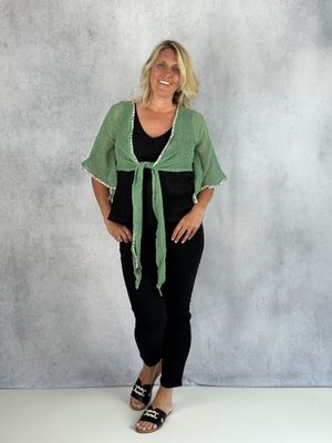 Bolero leicht gehäkelt, khaki