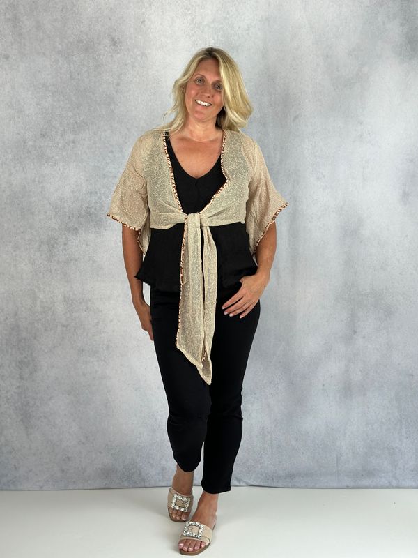 Bolero leicht gehäkelt, beige