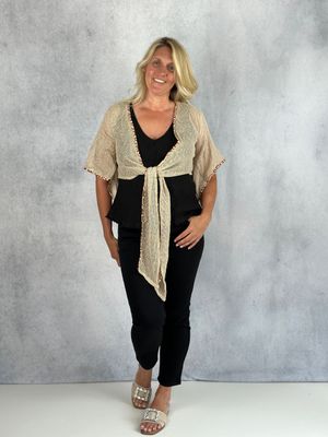 Bolero leicht gehäkelt, beige