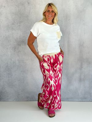 Leichte Sommerhose mit Muster, pink Leichte Sommerhose mit Muster, pink