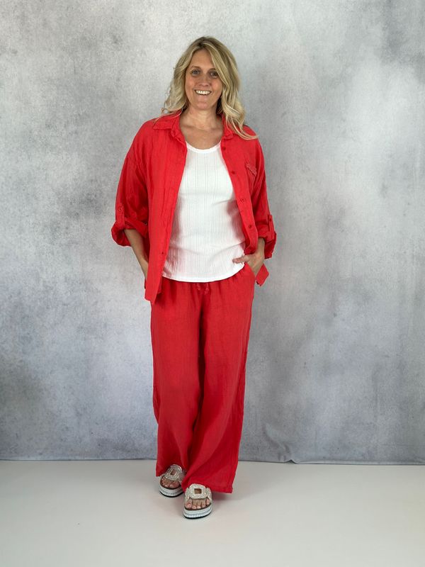 Leinenbluse „Holiday“, rot Leinenbluse „Holiday“, rot
