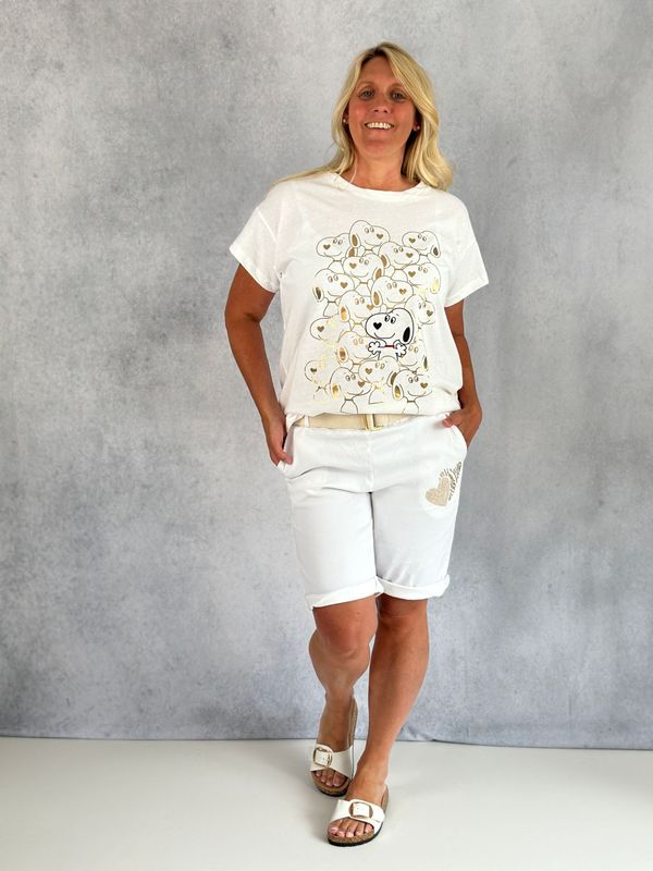 T-Shirt T-Shirt "Snoopies", creme