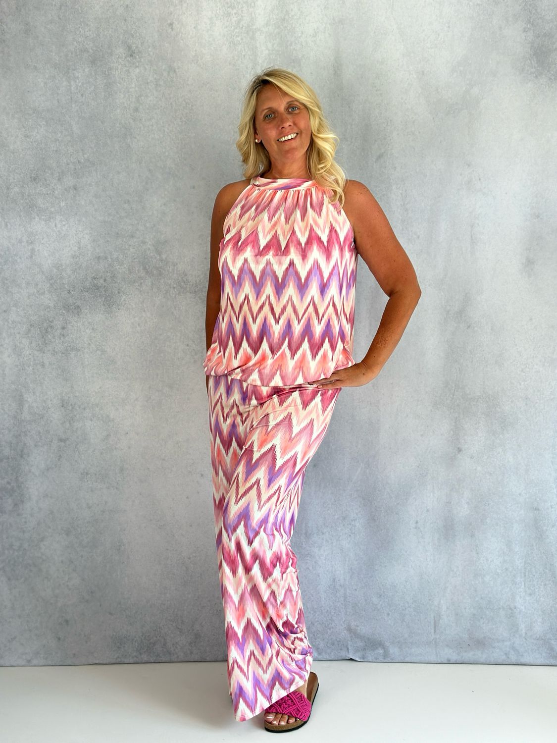 Leicht fallendes Top mit Muster, rose
