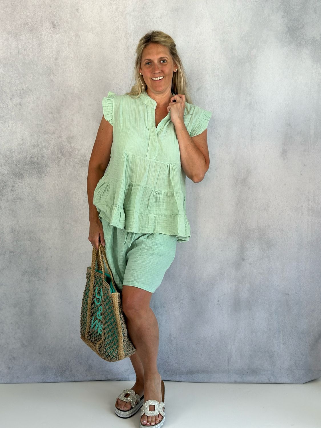 Musselin Top Sally, mint