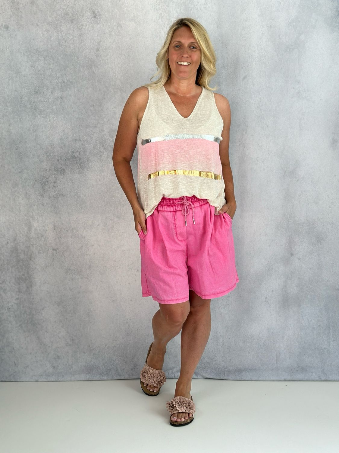 Feinstrick Top Claudia, beige-rosa