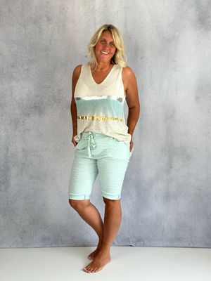 Feinstrick Top Claudia, beige-blau Feinstrick Top Claudia, beige-blau
