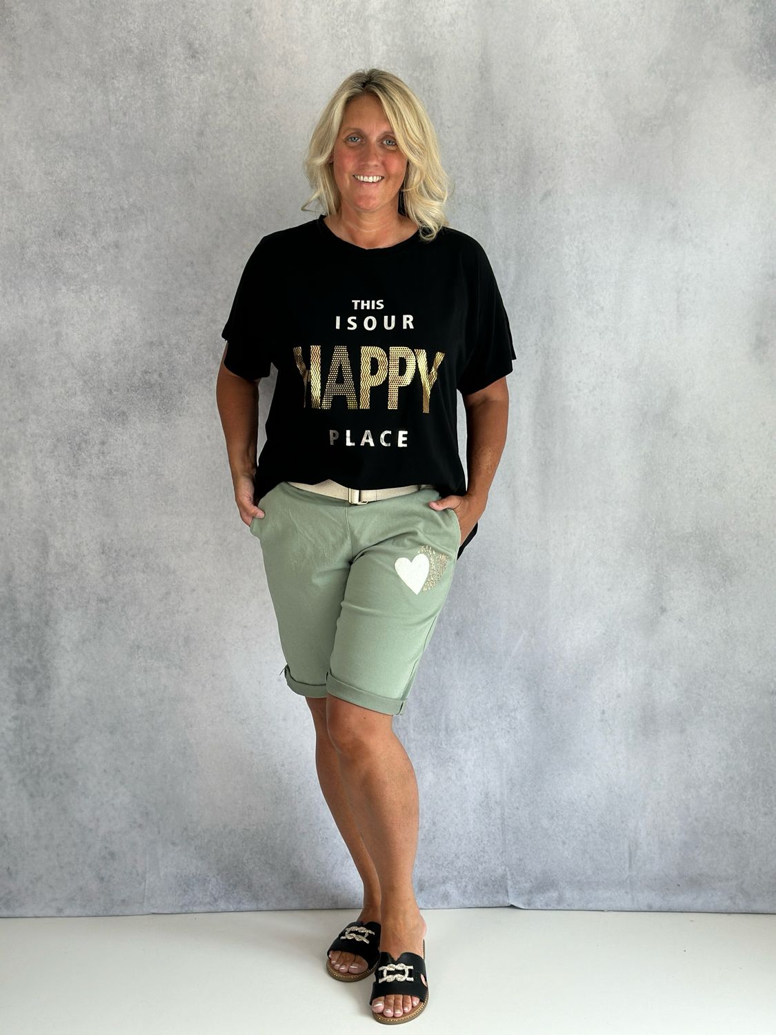 T-Shirt HAPPY PLACE, schwarz