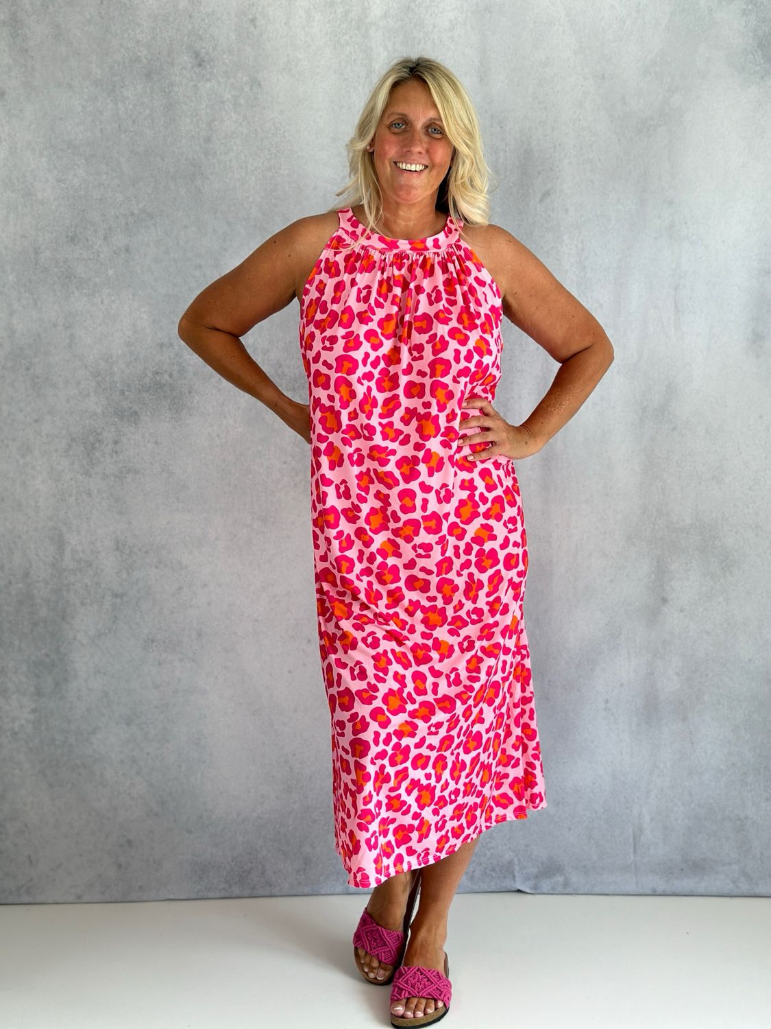 Kofferkleid Animal Print, rosa-pink-orange