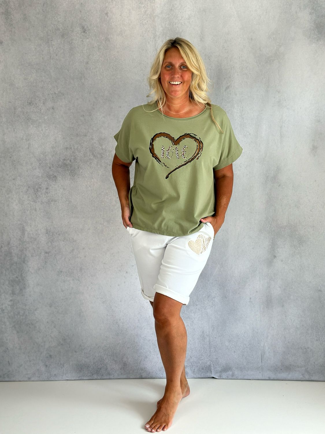 T-Shirt LOVE-Heart, khaki