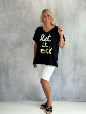 T-Shirt LET IT ROCK, schwarz T-Shirt LET IT ROCK, schwarz