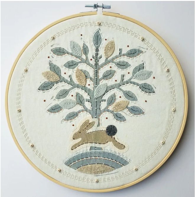 Leafy Tree & Hare - Grey