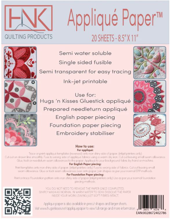 HNK Applique Paper 20 Sheet Pack HNK Applique Paper 20 Sheet Pack