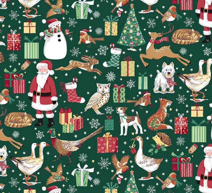 Makower Country Christmas Friends Green