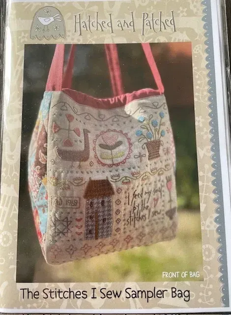 Hatched and Patched The Stitches I sew Sampler Bag by Anni Downs