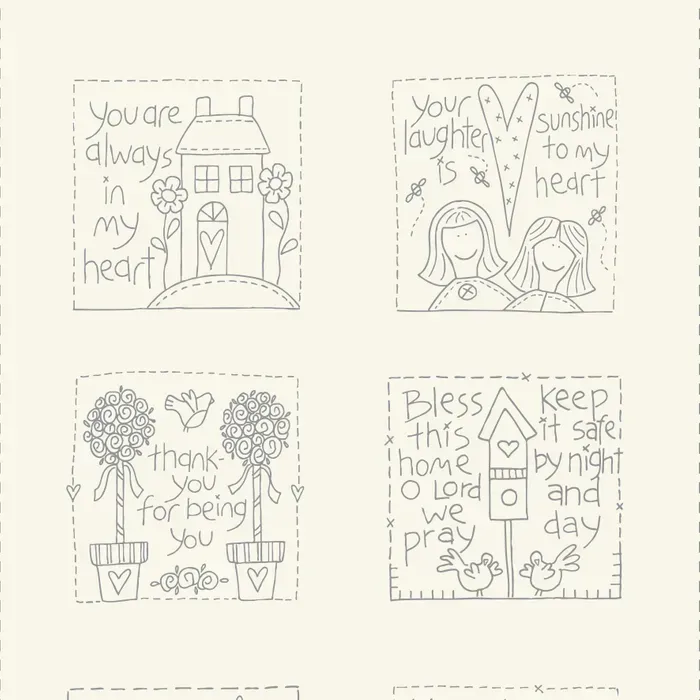 Devonstones DV7640 Stitchery Panel Sweet Sentiments Devonstones DV7640 Stitchery Panel Sweet Sentiments