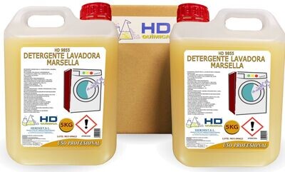 Detergente Marsella para lavadora, caja de 2 garrafas 9855 (10kg)