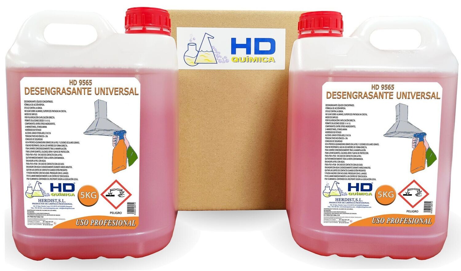 Desengrasante universal doméstico, caja de 2 garrafas 9565 (10kg)