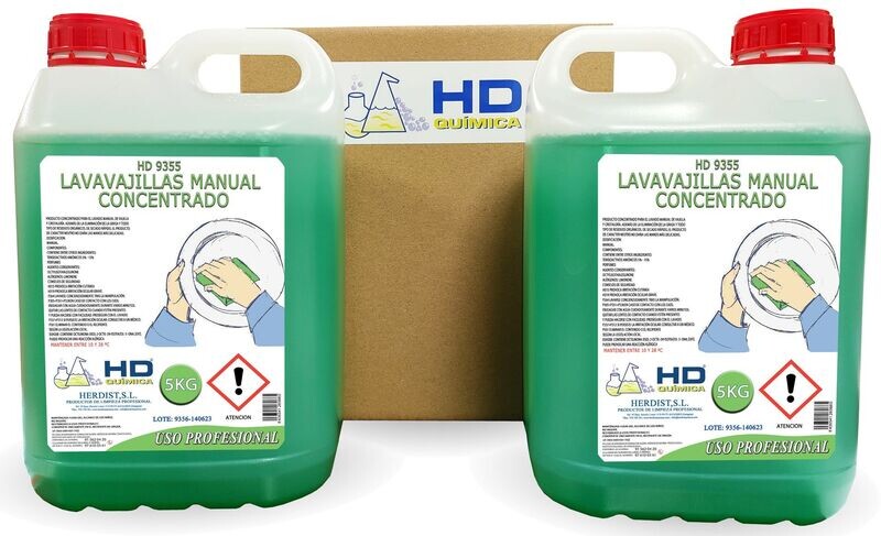 Lavavajillas manual concentrado, caja de 2 garrafas 9355 (10kg)