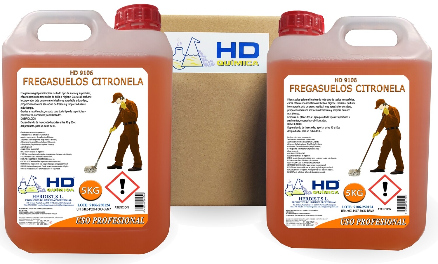 Fregasuelos Citronela Caja de 2 garrafas 9106 (10 kg)