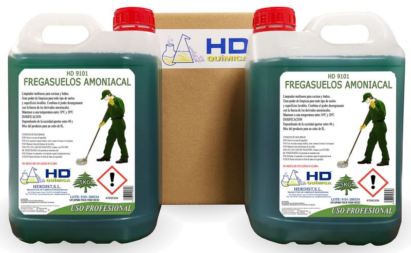 Fregasuelos Amoniacal Caja de 2 garrafas 9101 (10 kg)