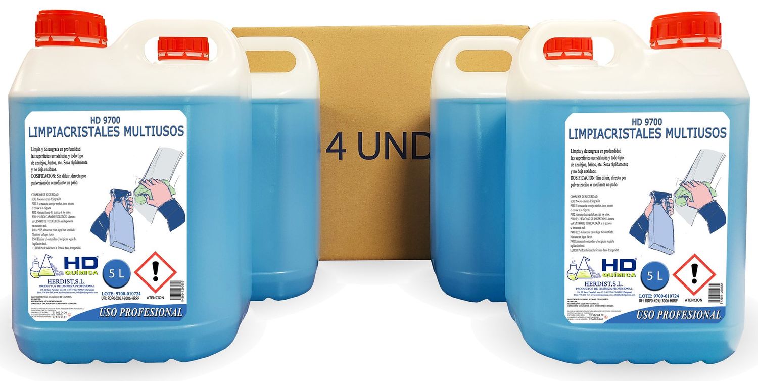 Limpiacristales multiusos, caja de 4 garrafas 9700 (20L)