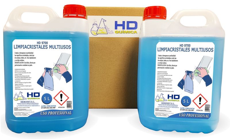Limpiacristales multiusos, caja de 2 garrafas 9700 (10L)