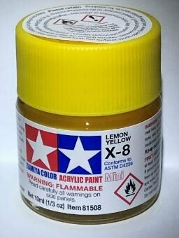Tamiya 81508 Mini Acrylic X-8 Lemon Yellow