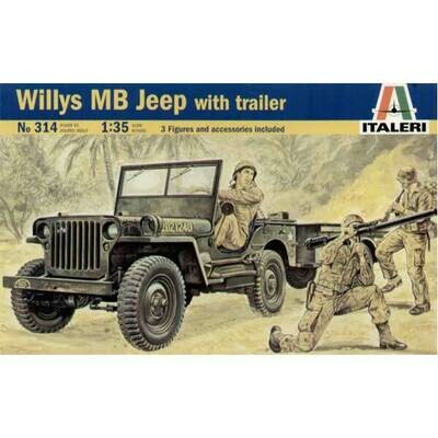 Italeri 0314 1/35 Willys MB Jeep with Trailer