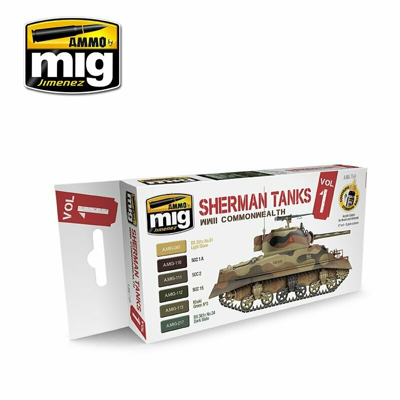 A.MIG-7169 Sherman Tanks Set Vol1. (WWII Commonwealth)