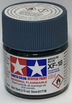 Tamiya 81718 Mini Acrylic XF-18 Medium Blue