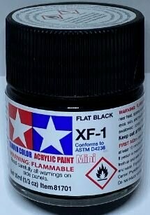 Tamiya 81701 Mini Acrylic XF-1 Flat Black