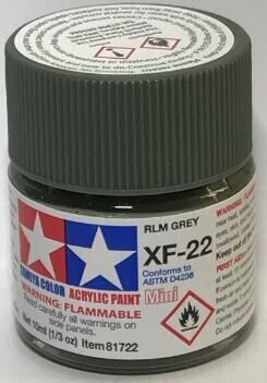 Tamiya 81722 Mini Acrylic XF-22 RLM Grey