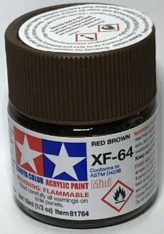 Tamiya 81764 Mini Acrylic XF-64 Red Brown