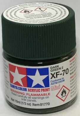 Tamiya 81770 Mini Acrylic XF-70 Dark Green 2