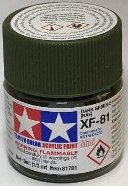 Tamiya 81781 Mini Acrylic XF-81 RAF Dark Green 2