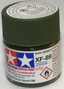 Tamiya 81789 Mini Acrylic XF-89 Dark Green 2