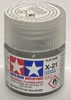 Tamiya 81521 Mini Acrylic X-21 Flat Base