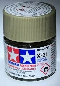 Tamiya 81531 Mini Acrylic X-31 Titanium Gold