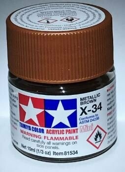 Tamiya 81534 Mini Acrylic X-34 Metallic Brown