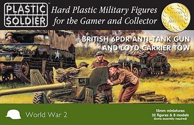 Plastic Soldier 1/100 British 6pdr Anti-Tank Gun and Loyd Carrier Tow