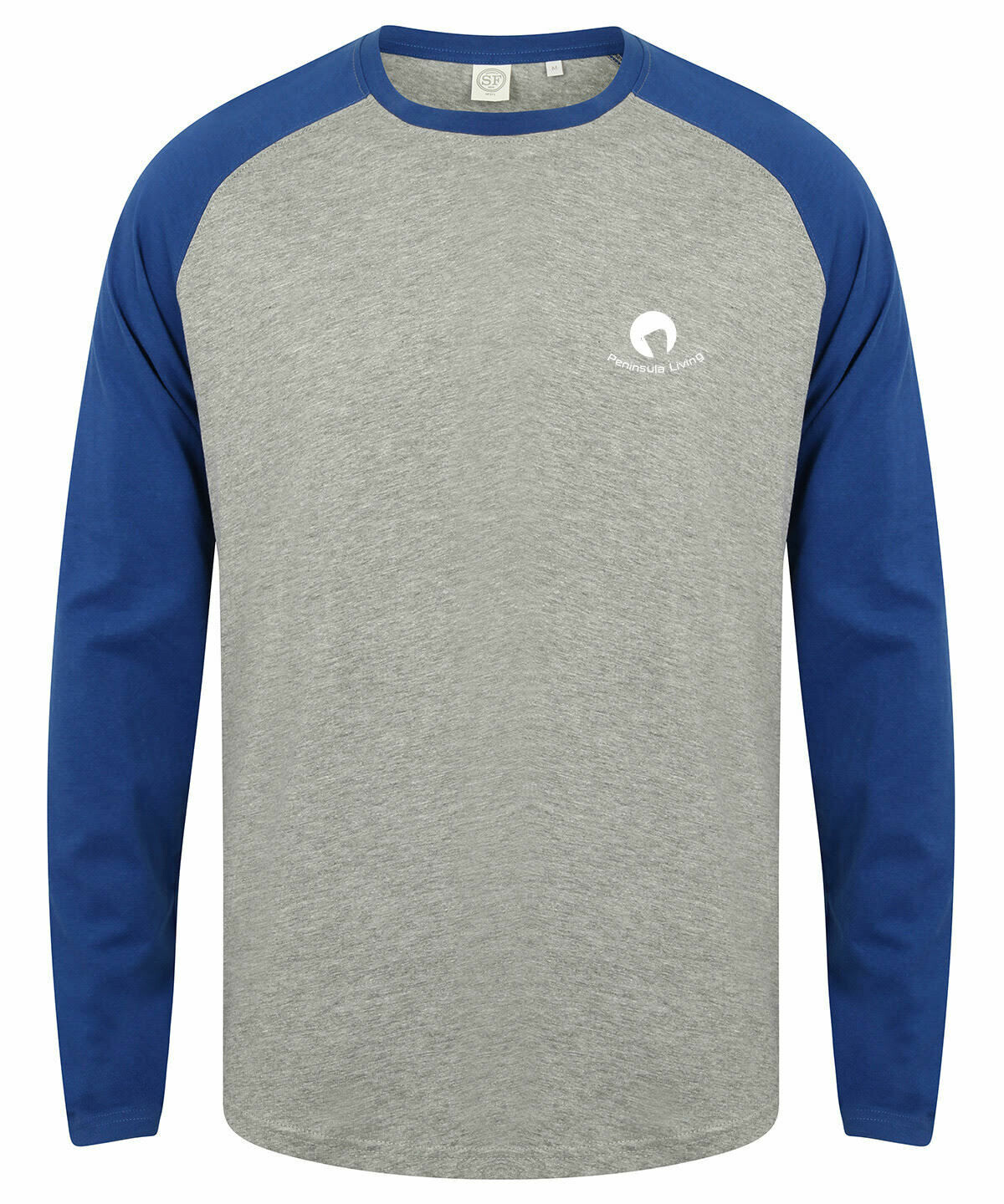Peninsula Living Campfire Long sleeved Men&#39;s T-Shirt, Colour: Grey/Royal